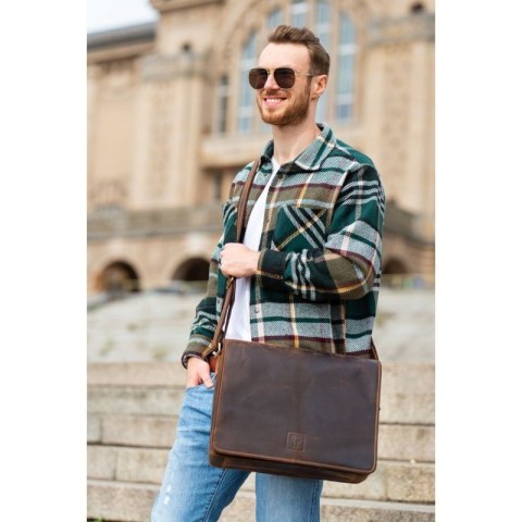 Torba męska na ramię vintage Paolo Peruzzi T-06-BR Torba męska na ramię vintage Paolo Peruzzi T-06-BR