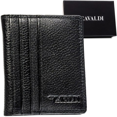 Czarne etui na karty ze skóry naturalnej z systemem RFID - 4U Cavaldi Czarne etui na karty ze skóry naturalnej z systemem RFID - 4U Cavaldi