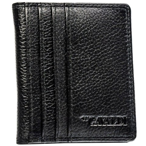 Czarne etui na karty ze skóry naturalnej z systemem RFID - 4U Cavaldi Czarne etui na karty ze skóry naturalnej z systemem RFID - 4U Cavaldi