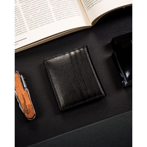 Czarne etui na karty ze skóry naturalnej z systemem RFID - 4U Cavaldi Czarne etui na karty ze skóry naturalnej z systemem RFID - 4U Cavaldi