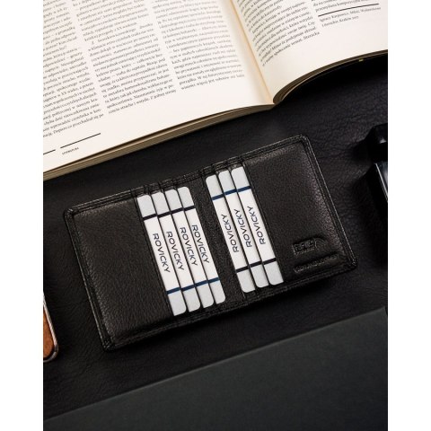 Czarne etui na karty ze skóry naturalnej z systemem RFID - 4U Cavaldi Czarne etui na karty ze skóry naturalnej z systemem RFID - 4U Cavaldi