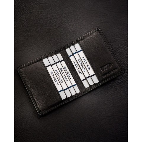 Czarne etui na karty ze skóry naturalnej z systemem RFID - 4U Cavaldi Czarne etui na karty ze skóry naturalnej z systemem RFID - 4U Cavaldi
