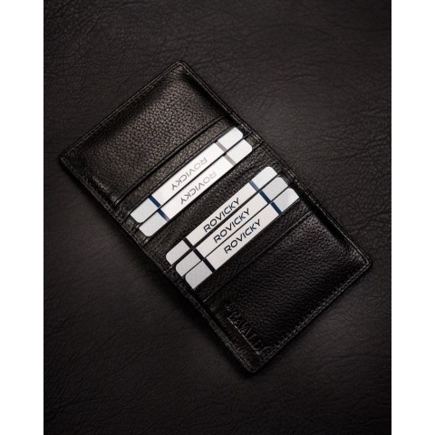 Czarne etui na karty ze skóry naturalnej z systemem RFID - 4U Cavaldi Czarne etui na karty ze skóry naturalnej z systemem RFID - 4U Cavaldi