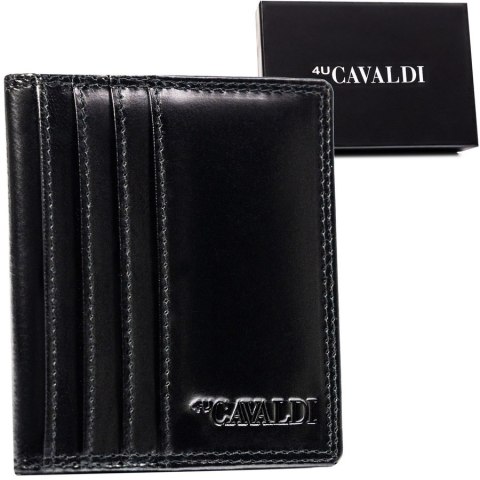 Skórzane, czarne etui na karty bez zapięcia z systemem RFID - 4U Cavaldi Skórzane, czarne etui na karty bez zapięcia z systemem RFID - 4U Cavaldi