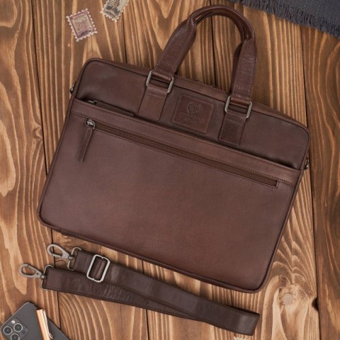 Torba męska skórzana na ramię i do ręki na laptopa do pracy brązowa Paolo Peruzzi AL-09-BR Torba męska skórzana na ramię i do ręki na laptopa do pracy brązowa Paolo Peruzzi AL-09-BR