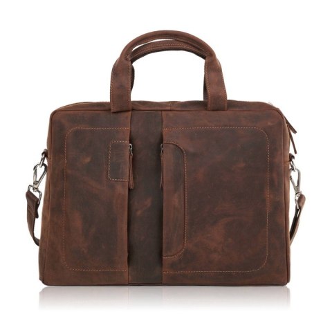 Skórzana torba męska na laptopa z uchwytem na walizkę brązowa vintage Paolo Peruzzi E-26-NBR Skórzana torba męska na laptopa z uchwytem na walizkę brązowa vintage Paolo Peruzzi E-26-NBR