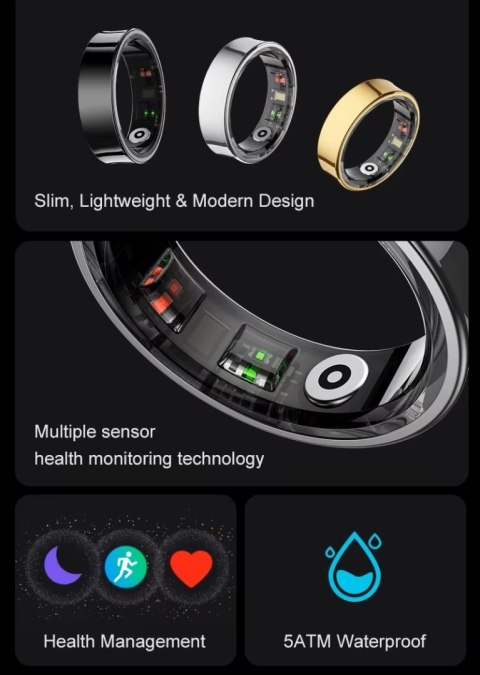 Smart Ring RUBICON R2 Rose Gold SIZE-7(US) SMARUB318 Smart Ring RUBICON R2 Rose Gold SIZE-7(US) SMARUB318