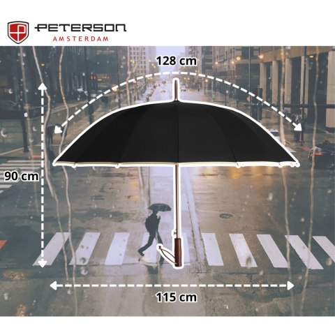 Duży, elegancki parasol rządowy w czarnym kolorze - Peterson Duży, elegancki parasol rządowy w czarnym kolorze - Peterson