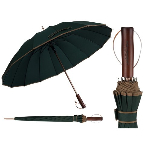 Elegancki, zielony parasol z dużą czaszą - Peterson Elegancki, zielony parasol z dużą czaszą - Peterson