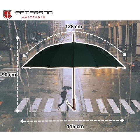 Elegancki, zielony parasol z dużą czaszą - Peterson Elegancki, zielony parasol z dużą czaszą - Peterson