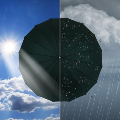 Elegancki, zielony parasol z dużą czaszą - Peterson Elegancki, zielony parasol z dużą czaszą - Peterson