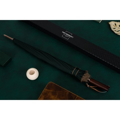 Elegancki, zielony parasol z dużą czaszą - Peterson Elegancki, zielony parasol z dużą czaszą - Peterson
