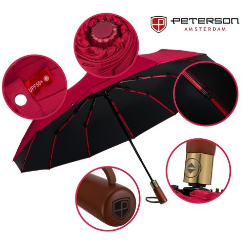 Parasol w kolorze czerwonym, rozkładany automatycznie - Peterson Parasol w kolorze czerwonym, rozkładany automatycznie - Peterson