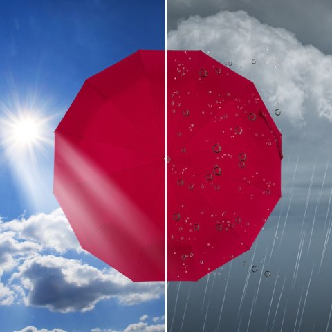Parasol w kolorze czerwonym, rozkładany automatycznie - Peterson Parasol w kolorze czerwonym, rozkładany automatycznie - Peterson