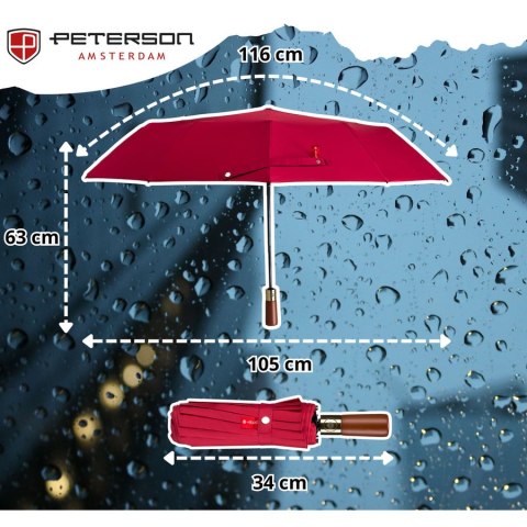 Parasol w kolorze czerwonym, rozkładany automatycznie - Peterson Parasol w kolorze czerwonym, rozkładany automatycznie - Peterson