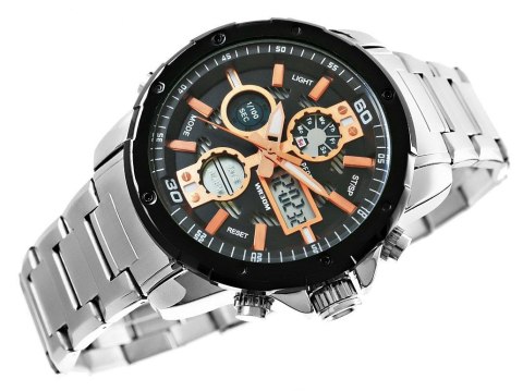 Zegarek Męski Perfect A8026B-1 Dual Time Iluminacja i Fluorescencja Zegarek Męski Perfect A8026B-1 Dual Time Iluminacja i Fluorescencja