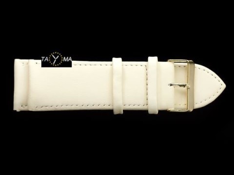Pasek skórzany do zegarka - beżowy/złoty - 24mm Pasek skórzany do zegarka - beżowy/złoty - 24mm