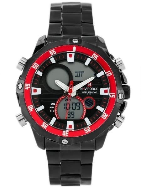 ZEGAREK MĘSKI NAVIFORCE CIRRUS (zn010e)- black/red ZEGAREK MĘSKI NAVIFORCE CIRRUS (zn010e)- black/red