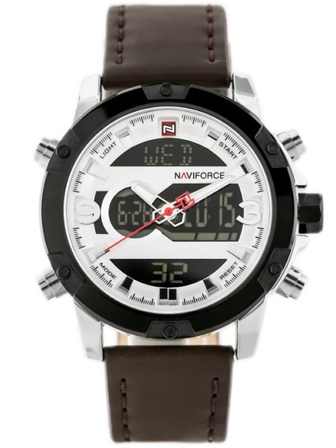 ZEGAREK MĘSKI NAVIFORCE - NF9097 (zn043a) - brown/silver ZEGAREK MĘSKI NAVIFORCE - NF9097 (zn043a) - brown/silver