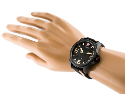 ZEGAREK MĘSKI NAVIFORCE - NF9098 (zn045c) - black/beige ZEGAREK MĘSKI NAVIFORCE - NF9098 (zn045c) - black/beige