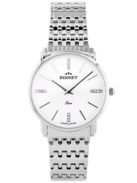 ZEGAREK DAMSKI BISSET BSBE54 - silver/white (zb554a) ZEGAREK DAMSKI BISSET BSBE54 - silver/white (zb554a)