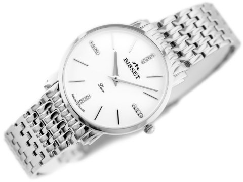ZEGAREK DAMSKI BISSET BSBE54 - silver/white (zb554a) ZEGAREK DAMSKI BISSET BSBE54 - silver/white (zb554a)