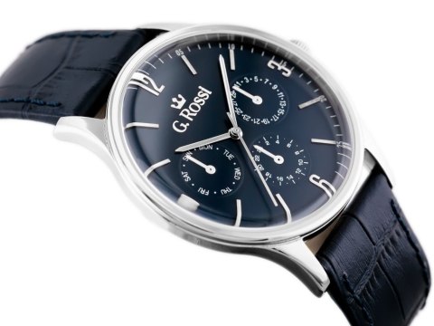 ZEGAREK G. ROSSI - 10737A-6F1 (zg258e) blue/silver + BOX ZEGAREK G. ROSSI - 10737A-6F1 (zg258e) blue/silver + BOX