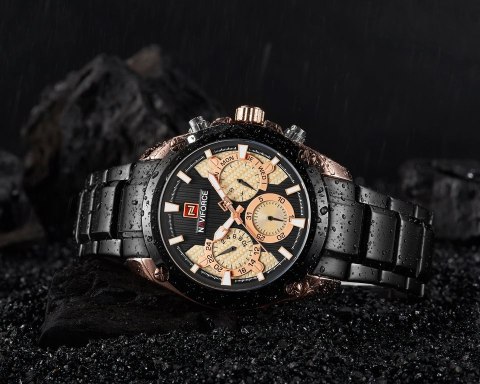ZEGAREK MĘSKI NAVIFORCE - NF9113 (zn078c) - black/rosegold + box ZEGAREK MĘSKI NAVIFORCE - NF9113 (zn078c) - black/rosegold + box