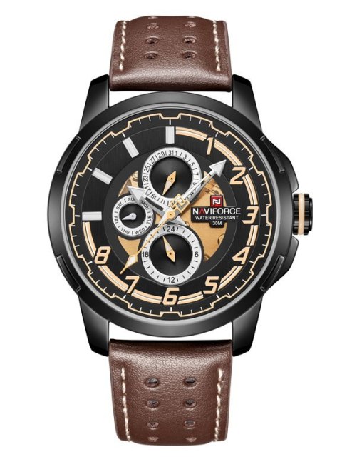 ZEGAREK MĘSKI NAVIFORCE NF9142 (zn087b) black/br. + BOX ZEGAREK MĘSKI NAVIFORCE NF9142 (zn087b) black/br. + BOX