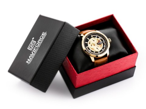 ZEGAREK MĘSKI NAVIFORCE NF9142 (zn087b) black/br. + BOX ZEGAREK MĘSKI NAVIFORCE NF9142 (zn087b) black/br. + BOX