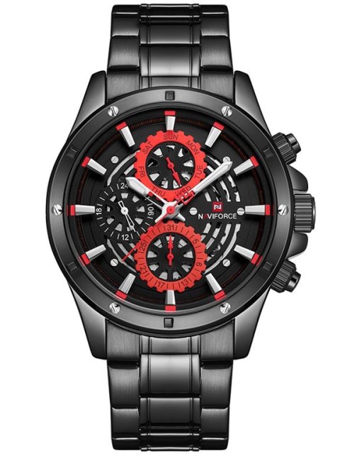ZEGAREK MĘSKI NAVIFORCE - NF9149 (zn090b) black / red + BOX ZEGAREK MĘSKI NAVIFORCE - NF9149 (zn090b) black / red + BOX