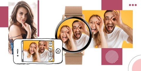 Smartwatch Giewont Supernova SmartCall GW330-1 Rose Gold Shine/Powder Pink Smartwatch Giewont Supernova SmartCall GW330-1 Rose Gold Shine/Powder Pink