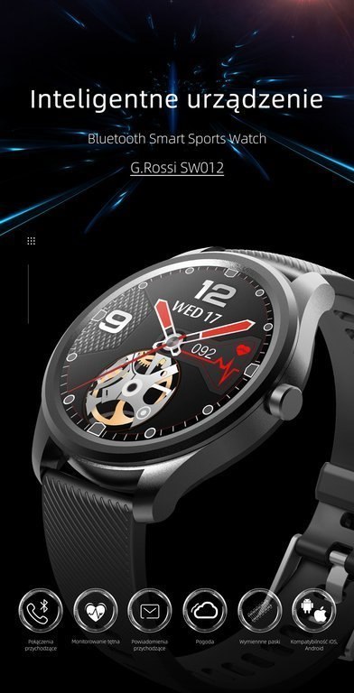 SMARTWATCH MĘSKI G. Rossi SW012-4 gold/black + dodatkowa BRANSOLETA (sg007d) SMARTWATCH MĘSKI G. Rossi SW012-4 gold/black + dodatkowa BRANSOLETA (sg007d)