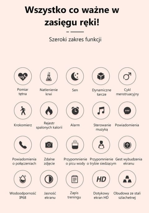 SMARTWATCH DAMSKI G. Rossi SW014-2 rosegold (sg009b) SMARTWATCH DAMSKI G. Rossi SW014-2 rosegold (sg009b)