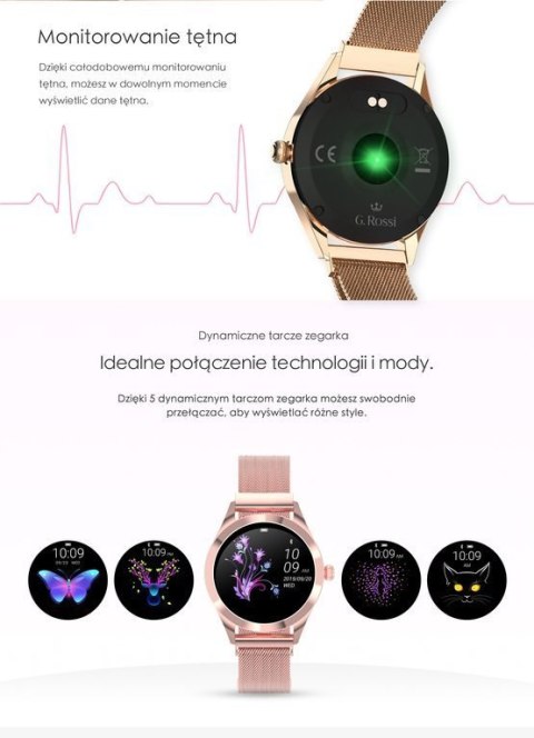 SMARTWATCH DAMSKI G. Rossi SW017-5 r.gold/white (sg011e) SMARTWATCH DAMSKI G. Rossi SW017-5 r.gold/white (sg011e)