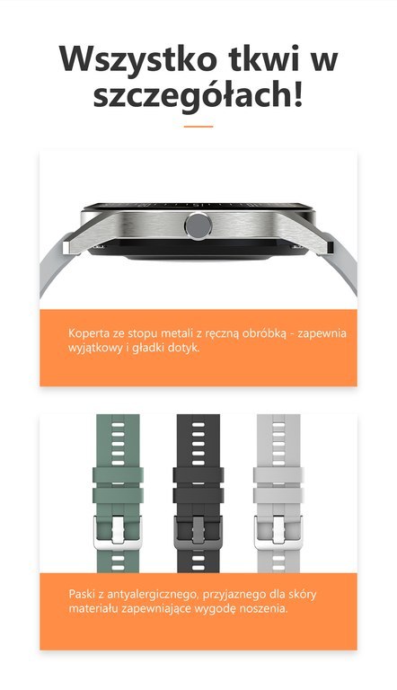 SMARTWATCH MĘSKI G. Rossi SW018-2 silver/gray (sg012b) WŁASNE TARCZE SMARTWATCH MĘSKI G. Rossi SW018-2 silver/gray (sg012b) WŁASNE TARCZE