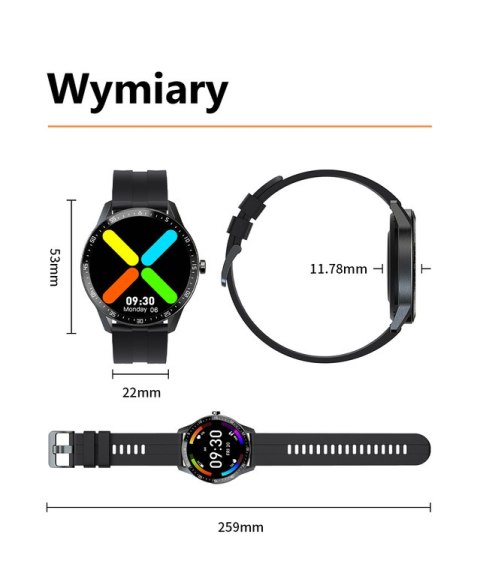 SMARTWATCH MĘSKI G. Rossi SW018-2 silver/gray (sg012b) WŁASNE TARCZE SMARTWATCH MĘSKI G. Rossi SW018-2 silver/gray (sg012b) WŁASNE TARCZE
