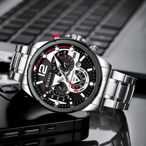 ZEGAREK MĘSKI CURREN 8395 (zc019a) - CHRONOGRAF ZEGAREK MĘSKI CURREN 8395 (zc019a) - CHRONOGRAF