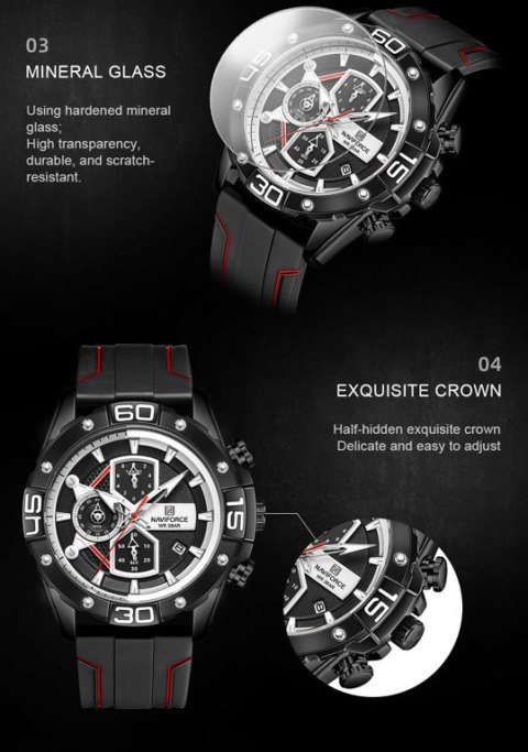 ZEGAREK MĘSKI NAVIFORCE NF8018T - CHRONOGRAF (zn123b) + BOX ZEGAREK MĘSKI NAVIFORCE NF8018T - CHRONOGRAF (zn123b) + BOX