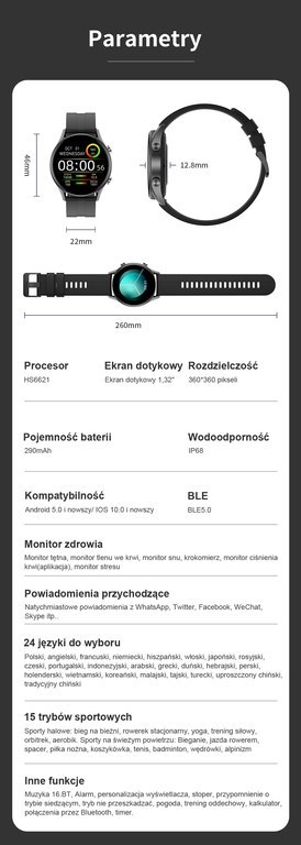 SMARTWATCH MĘSKI G. Rossi SW019-3 black/red (sg014c) PROWADZENIE ROZMÓW SMARTWATCH MĘSKI G. Rossi SW019-3 black/red (sg014c) PROWADZENIE ROZMÓW
