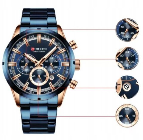 ZEGAREK MĘSKI CURREN 8355- CHRONOGRAF (zc028e) + BOX ZEGAREK MĘSKI CURREN 8355- CHRONOGRAF (zc028e) + BOX
