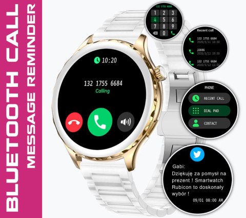 SMARTWATCH DAMSKI Rubicon RNCF02 - WYKONYWANIE POŁĄCZEŃ, DODATKOWY PASEK (sr048b) SMARTWATCH DAMSKI Rubicon RNCF02 - WYKONYWANIE POŁĄCZEŃ, DODATKOWY PASEK (sr048b)