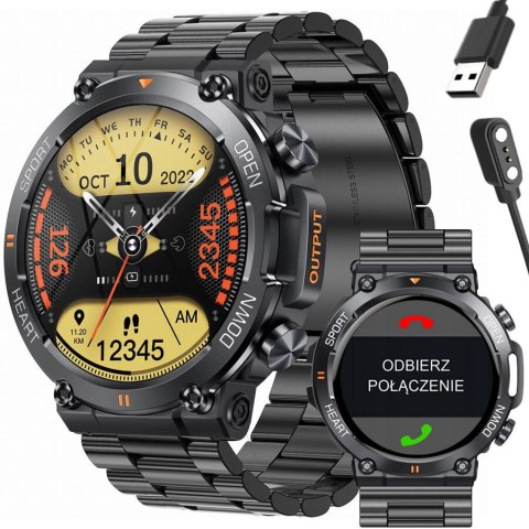 SMARTWATCH MĘSKI GRAVITY GT7-2 PRO - WYKONYWANIE POŁĄCZEŃ, PULSOKSYMETR (sg018b) SMARTWATCH MĘSKI GRAVITY GT7-2 PRO - WYKONYWANIE POŁĄCZEŃ, PULSOKSYMETR (sg018b)
