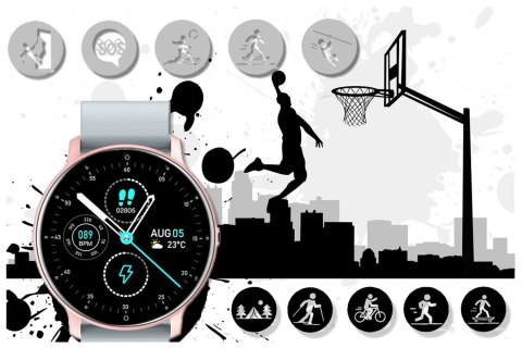 SMARTWATCH UNISEX GRAVITY GT1-8 - PULSOMETR, WŁASNE TARCZE (sg015h) SMARTWATCH UNISEX GRAVITY GT1-8 - PULSOMETR, WŁASNE TARCZE (sg015h)