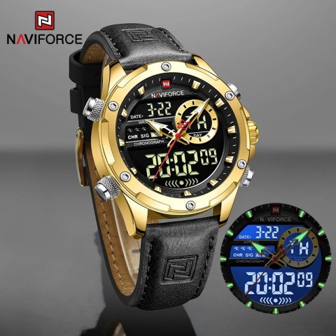 ZEGAREK MĘSKI NAVIFORCE NF9208 G/B/B CHRONOGRAF + BOX ZEGAREK MĘSKI NAVIFORCE NF9208 G/B/B CHRONOGRAF + BOX