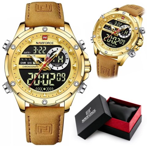 ZEGAREK MĘSKI NAVIFORCE NF9208 G/G/L.BN - CHRONOGRAF + BOX ZEGAREK MĘSKI NAVIFORCE NF9208 G/G/L.BN - CHRONOGRAF + BOX