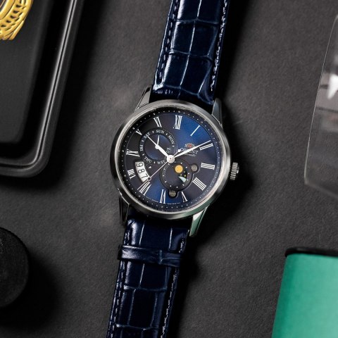 Zegarek Męski Orient Classic Sun & Moon RA-AK0011D10B + BOX Zegarek Męski Orient Classic Sun & Moon RA-AK0011D10B + BOX