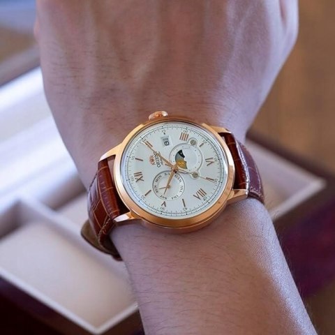 Zegarek Męski Orient Classic Sun & Moon RA-AK0801S30B + BOX Zegarek Męski Orient Classic Sun & Moon RA-AK0801S30B + BOX