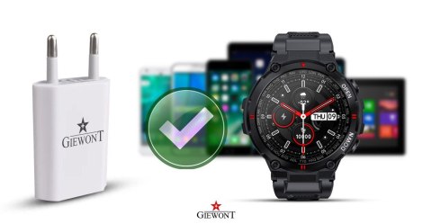 ŁADOWARKA do Smartwatch GIEWONT POWER ON USB 5V 1A GWL1 Uniwersalna ŁADOWARKA do Smartwatch GIEWONT POWER ON USB 5V 1A GWL1 Uniwersalna