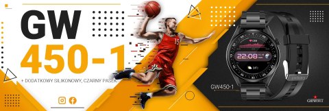 Smartwatch Giewont Vertex SmartCall GW450-1 Carbon/Carbon Silikon Smartwatch Giewont Vertex SmartCall GW450-1 Carbon/Carbon Silikon